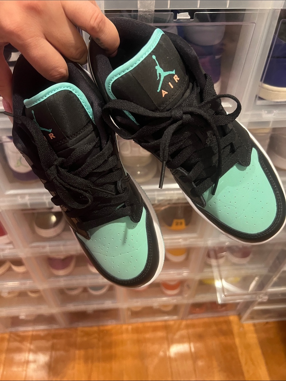 Nike Kids High-Top Sneakers in Mint and Black